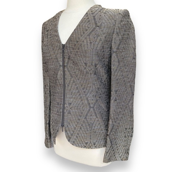 Lafayette 148 Women's Size‎ 6 Blazer Top Metallic Gold Zip Front Jacket Career - Picture 7 of 9